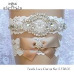 Pearls lace garter set